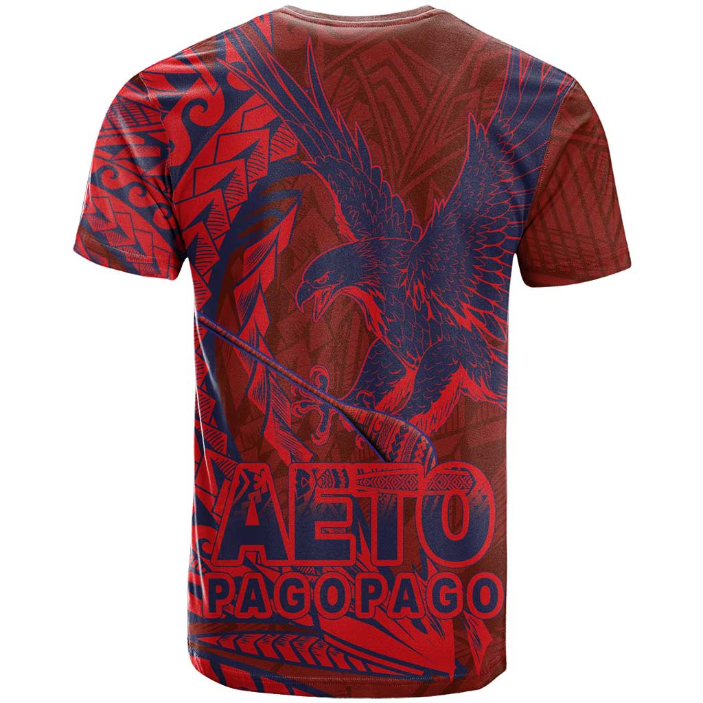 Samoa Pago Pago Aeto T Shirt Wingstyle Red-Blue Color - Polynesian Pride