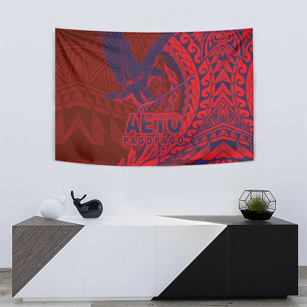 Samoa Pago Pago Aeto Tapestry Wingstyle Red-Blue Color - Polynesian Pride