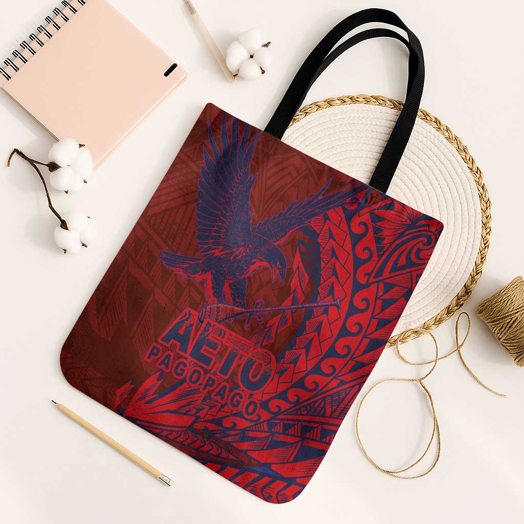 American Samoa Pago Pago Aeto Tote Bag Wingstyle Red-Blue Color LT03 One Size Red - Polynesian Pride
