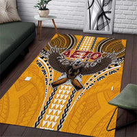 Samoa Pago Pago Aeto Area Rug Bald Eagle with Polynesian Art Tattoos - Polynesian Pride
