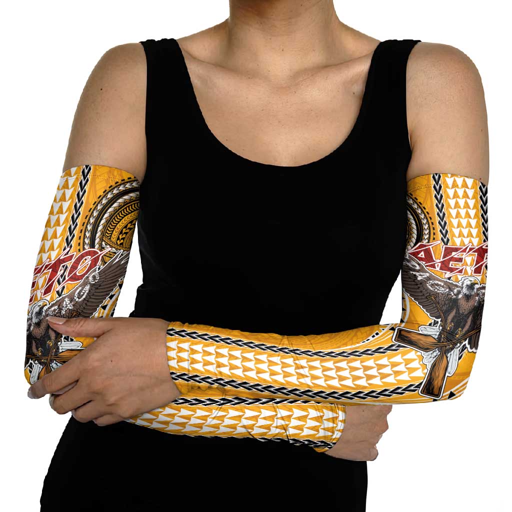 Samoa Pago Pago Aeto Arm Sleeves Bald Eagle with Polynesian Art Tattoos - Polynesian Pride