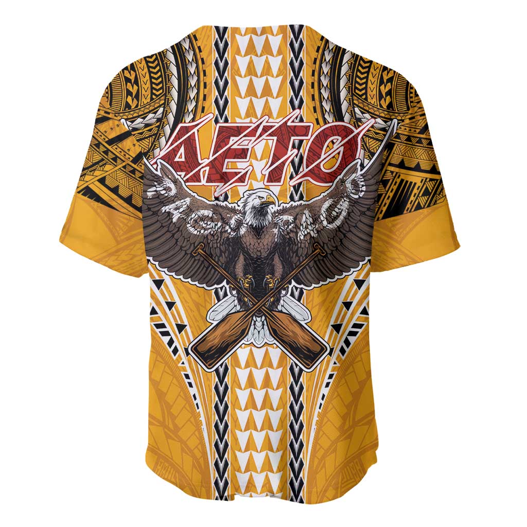 Samoa Pago Pago Aeto Baseball Jersey Bald Eagle with Polynesian Art Tattoos - Polynesian Pride