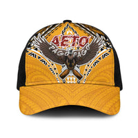 American Samoa Pago Pago Aeto Baseball Net Cap Bald Eagle with Polynesian Art Tattoos - Polynesian Pride