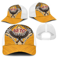 American Samoa Pago Pago Aeto Baseball Net Cap Bald Eagle with Polynesian Art Tattoos - Polynesian Pride