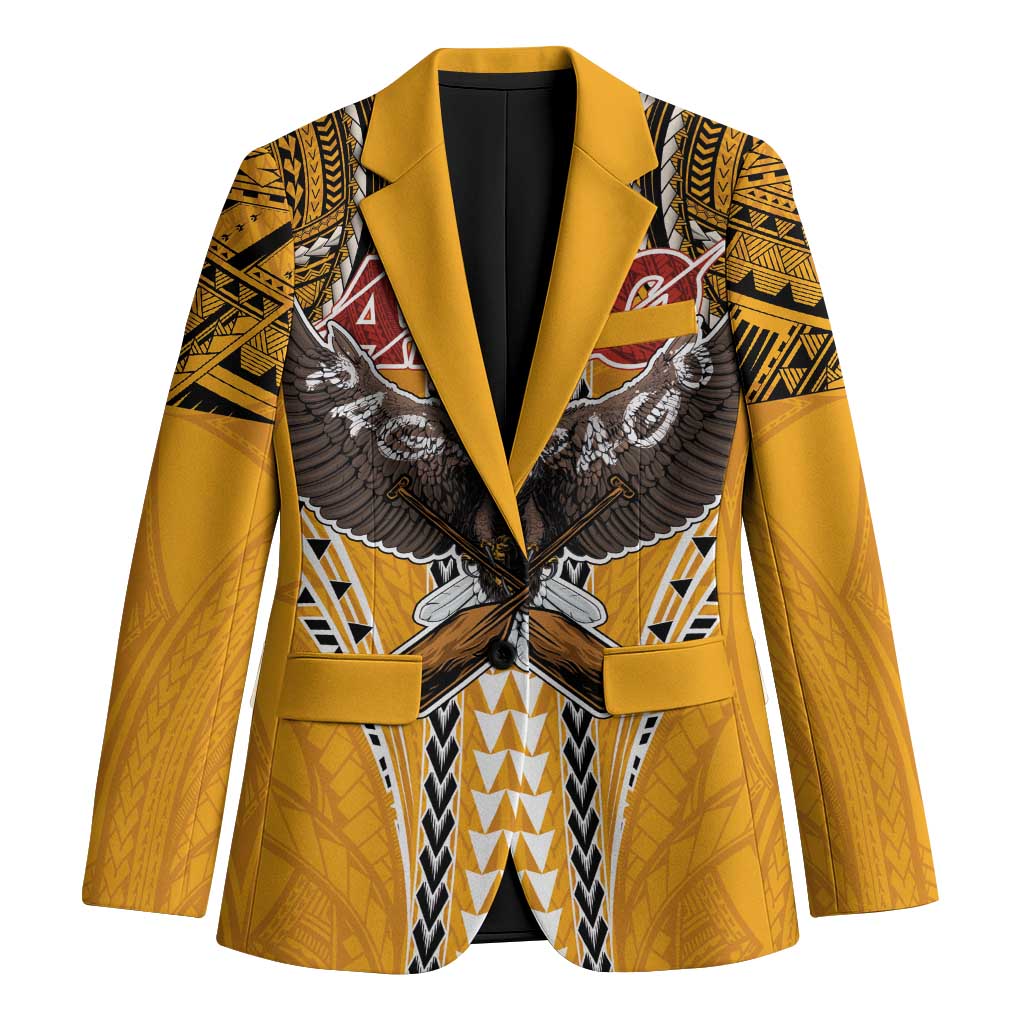 Samoa Pago Pago Aeto Blazer Bald Eagle with Polynesian Art Tattoos - Polynesian Pride