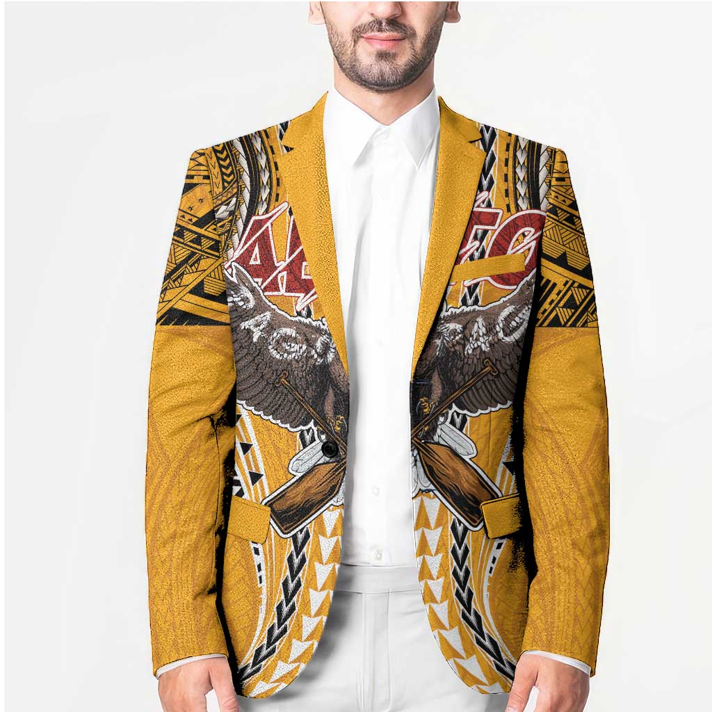 Samoa Pago Pago Aeto Blazer Bald Eagle with Polynesian Art Tattoos - Polynesian Pride