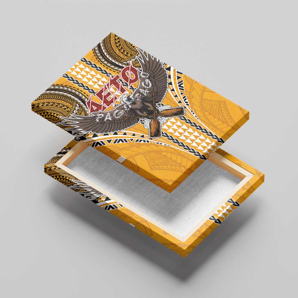 Samoa Pago Pago Aeto Canvas Wall Art Bald Eagle with Polynesian Art Tattoos - Polynesian Pride