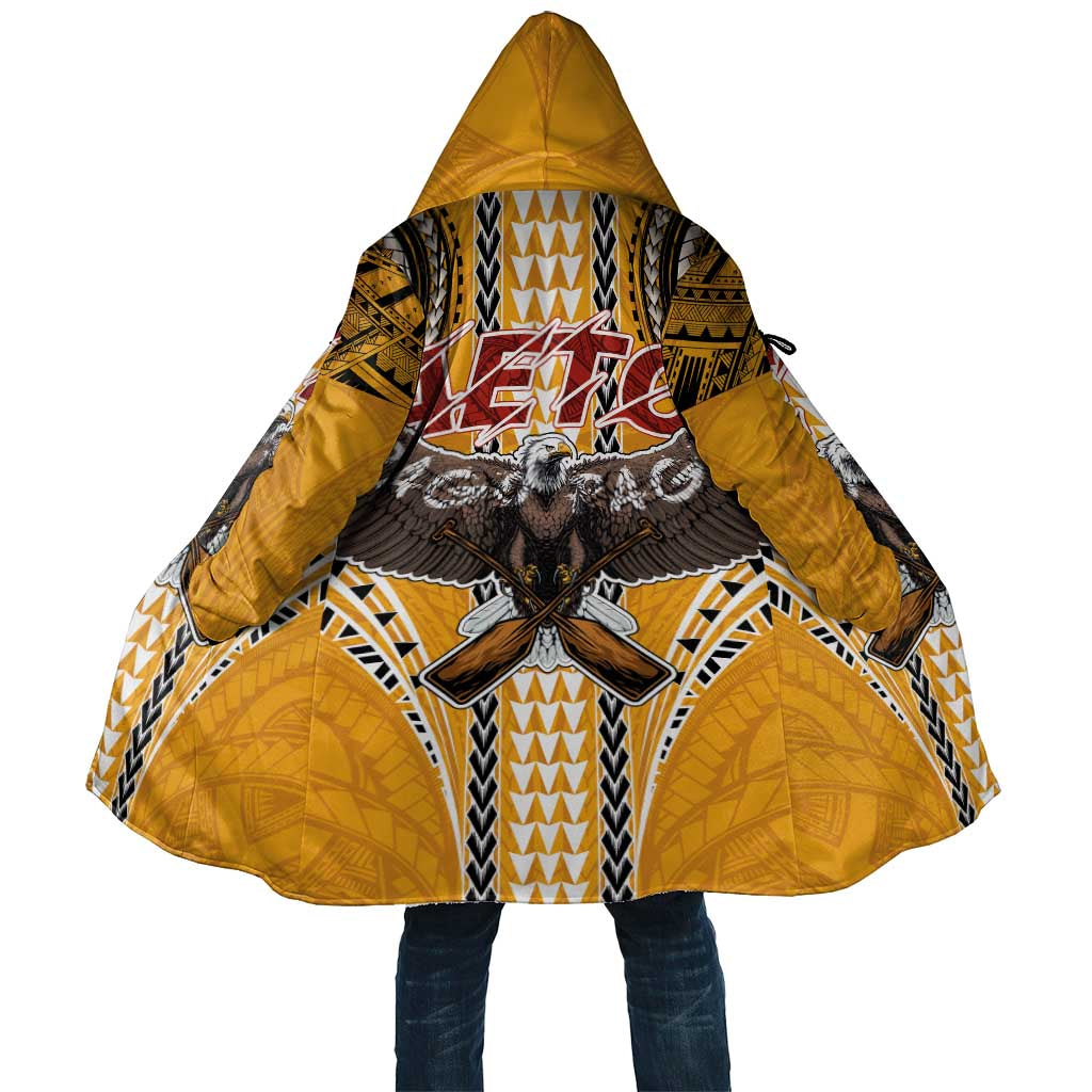 Samoa Pago Pago Aeto Cloak Bald Eagle with Polynesian Art Tattoos - Polynesian Pride