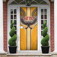 Samoa Pago Pago Aeto Door Cover Bald Eagle with Polynesian Art Tattoos - Polynesian Pride