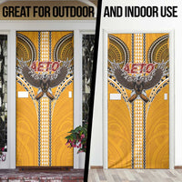 Samoa Pago Pago Aeto Door Cover Bald Eagle with Polynesian Art Tattoos - Polynesian Pride