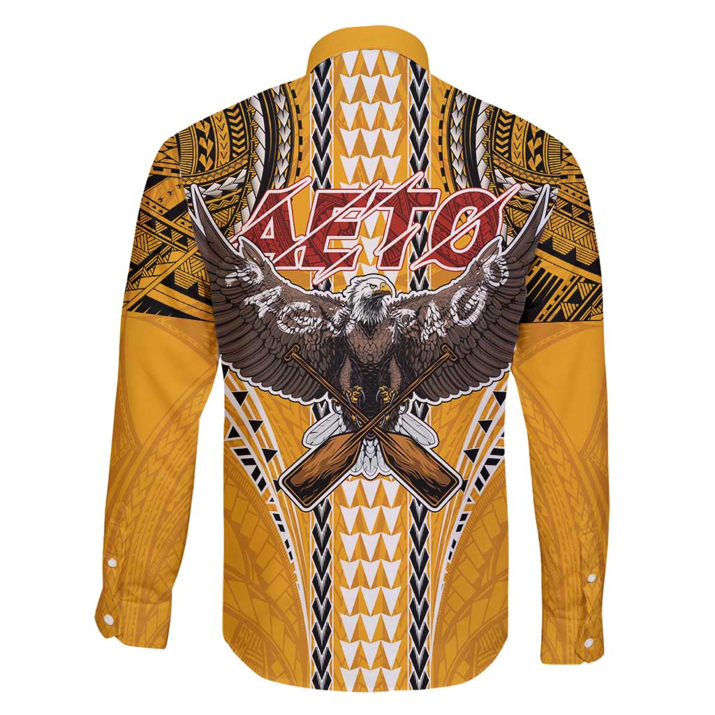 Samoa Pago Pago Aeto Family Matching Summer Maxi Dress and Hawaiian Shirt Bald Eagle with Polynesian Art Tattoos - Polynesian Pride