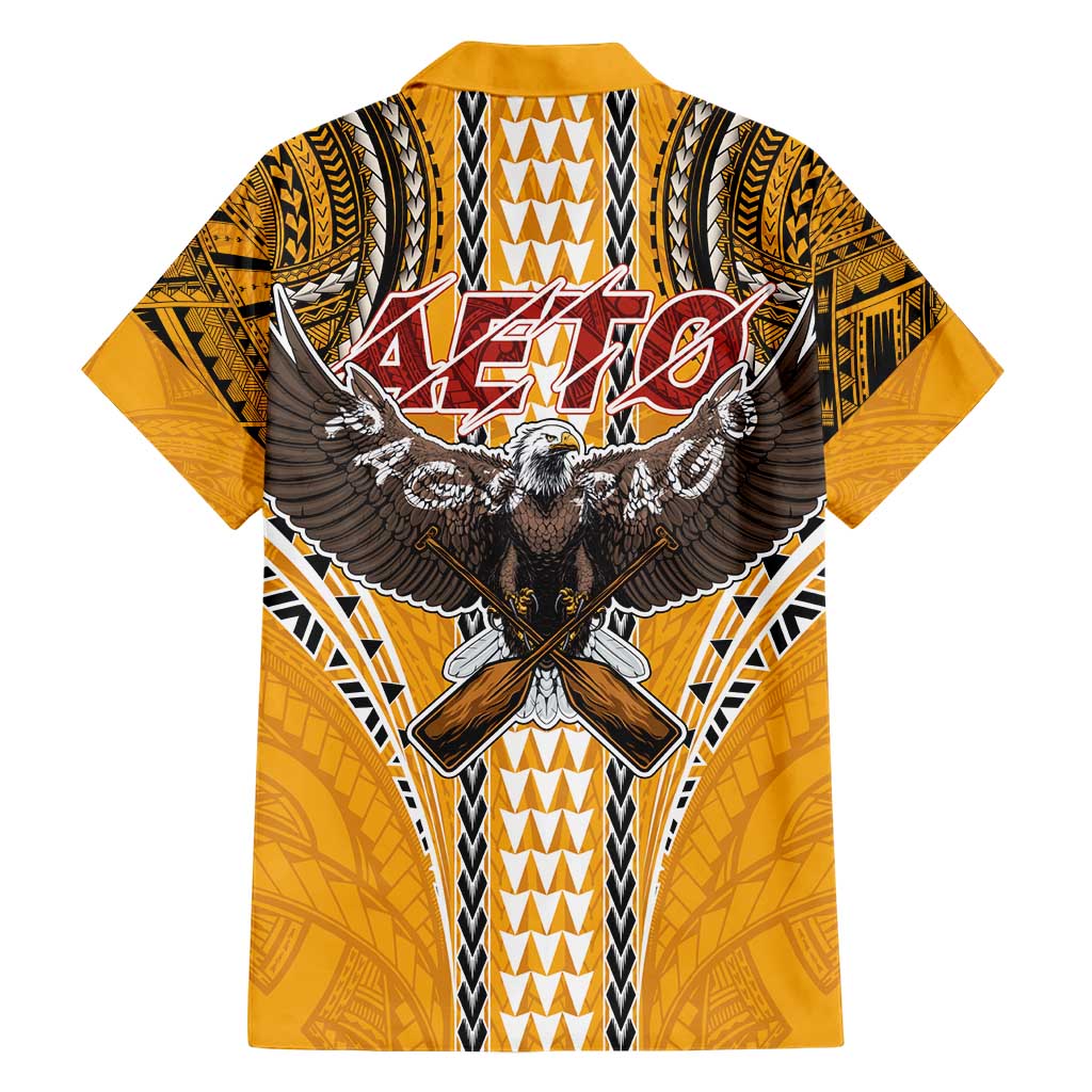 Samoa Pago Pago Aeto Hawaiian Shirt Bald Eagle with Polynesian Art Tattoos - Polynesian Pride