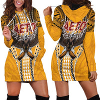 Samoa Pago Pago Aeto Hoodie Dress Bald Eagle with Polynesian Art Tattoos - Polynesian Pride