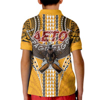 American Samoa Pago Pago Aeto Kid Polo Shirt Bald Eagle with Polynesian Art Tattoos LT03 - Polynesian Pride