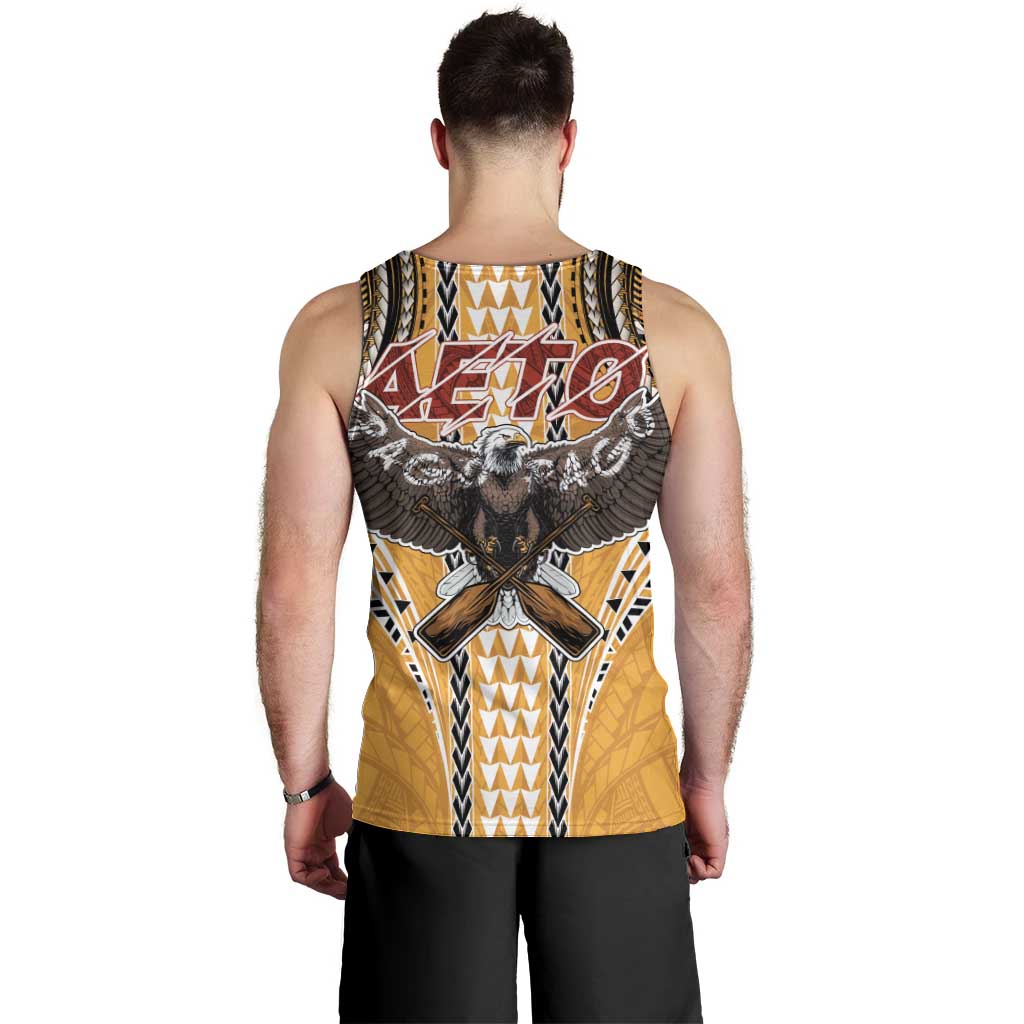 American Samoa Pago Pago Aeto Men Tank Top Bald Eagle with Polynesian Art Tattoos LT03 - Polynesian Pride