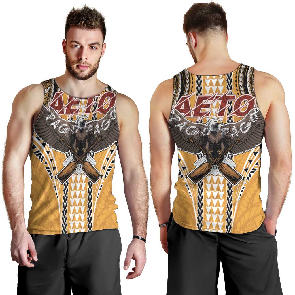 American Samoa Pago Pago Aeto Men Tank Top Bald Eagle with Polynesian Art Tattoos LT03 - Polynesian Pride