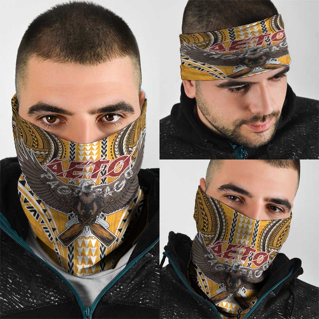 American Samoa Pago Pago Aeto Neck Gaiter Bald Eagle with Polynesian Art Tattoos LT03