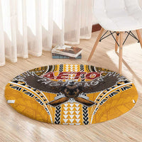 Samoa Pago Pago Aeto Round Carpet Bald Eagle with Polynesian Art Tattoos - Polynesian Pride