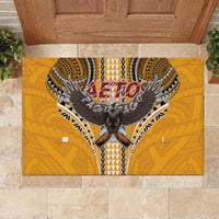 Samoa Pago Pago Aeto Rubber Doormat Bald Eagle with Polynesian Art Tattoos - Polynesian Pride
