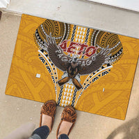 Samoa Pago Pago Aeto Rubber Doormat Bald Eagle with Polynesian Art Tattoos - Polynesian Pride