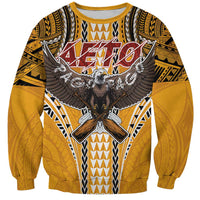 Samoa Pago Pago Aeto Sweatshirt Bald Eagle with Polynesian Art Tattoos - Polynesian Pride