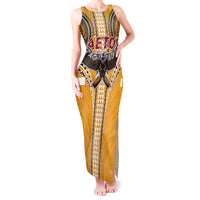 Samoa Pago Pago Aeto Tank Maxi Dress Bald Eagle with Polynesian Art Tattoos - Polynesian Pride