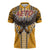 Samoa Pago Pago Aeto Zipper Polo Shirt Bald Eagle with Polynesian Art Tattoos - Polynesian Pride