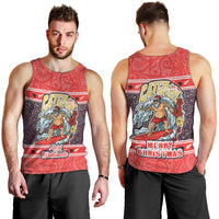 New Zealand Christmas Men Tank Top Santa Catch The Wave Maori Pattern Retro Style LT03 - Polynesian Pride