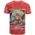 New Zealand Christmas T Shirt Santa Catch The Wave Maori Pattern Retro Style LT03 - Polynesian Pride