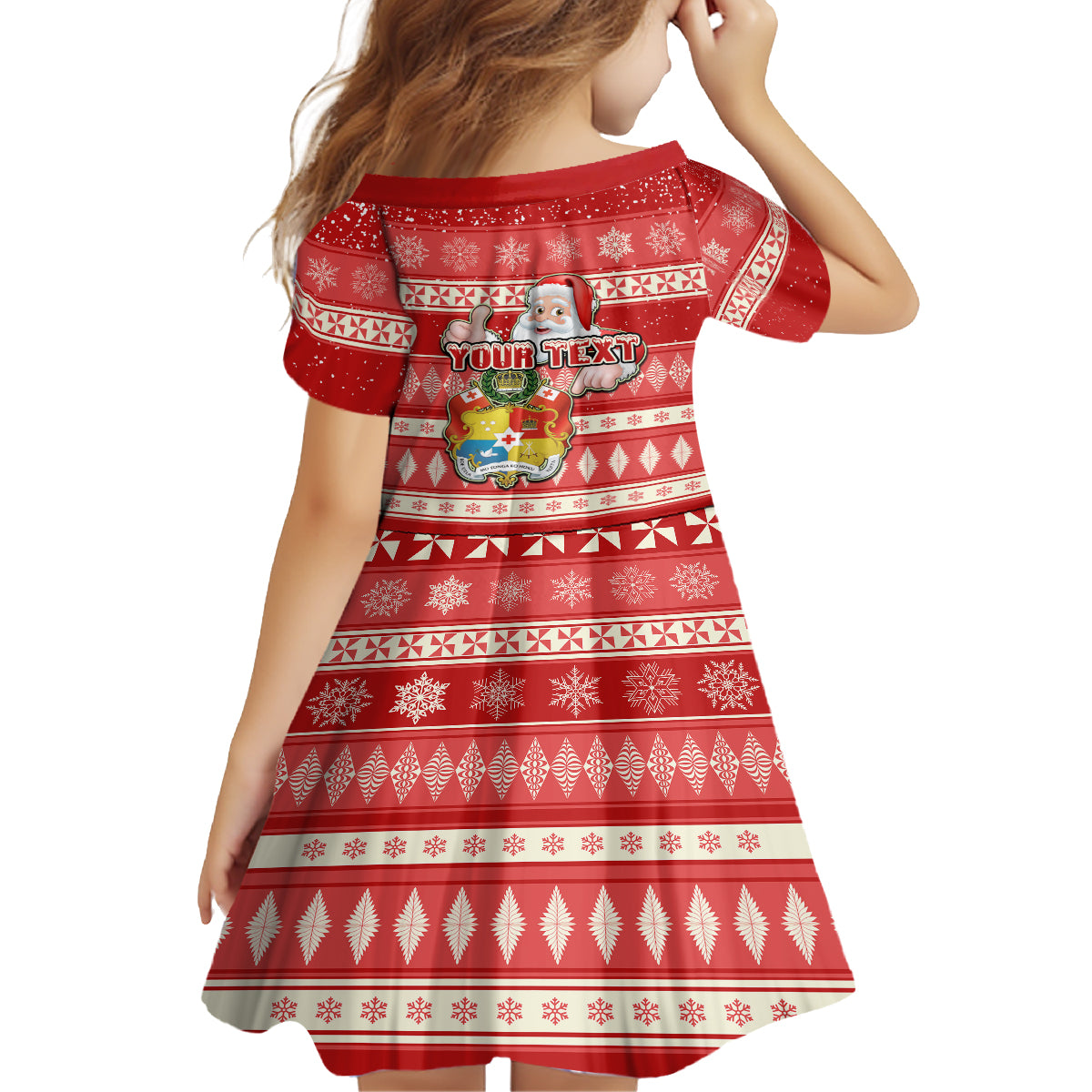 Custom Tonga Christmas Family Matching Long Sleeve Bodycon Dress and Hawaiian Shirt The Santa Coat of Arms with Ngatu and Snow Pattern LT03 - Polynesian Pride