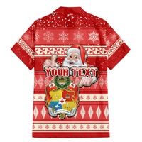 Custom Tonga Christmas Family Matching Mermaid Dress and Hawaiian Shirt The Santa Coat of Arms with Ngatu and Snow Pattern LT03 - Polynesian Pride