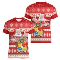 custom-tonga-christmas-women-v-neck-t-shirt-the-santa-coat-of-arms-with-ngatu-and-snow-pattern