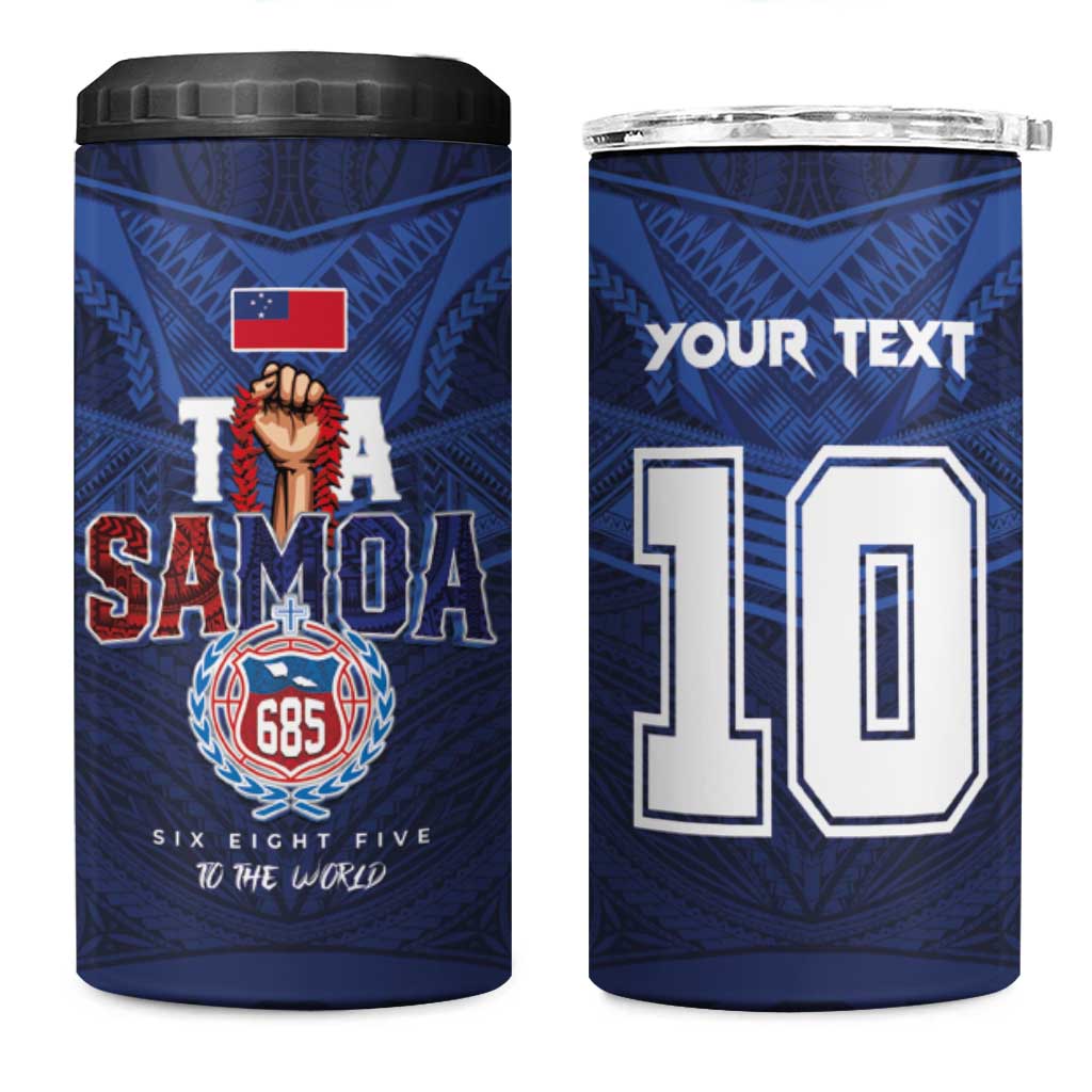 Custom Rugby Toa Samoa 4 in 1 Can Cooler Tumbler Champions Six Eight Five - Polynesian Pride