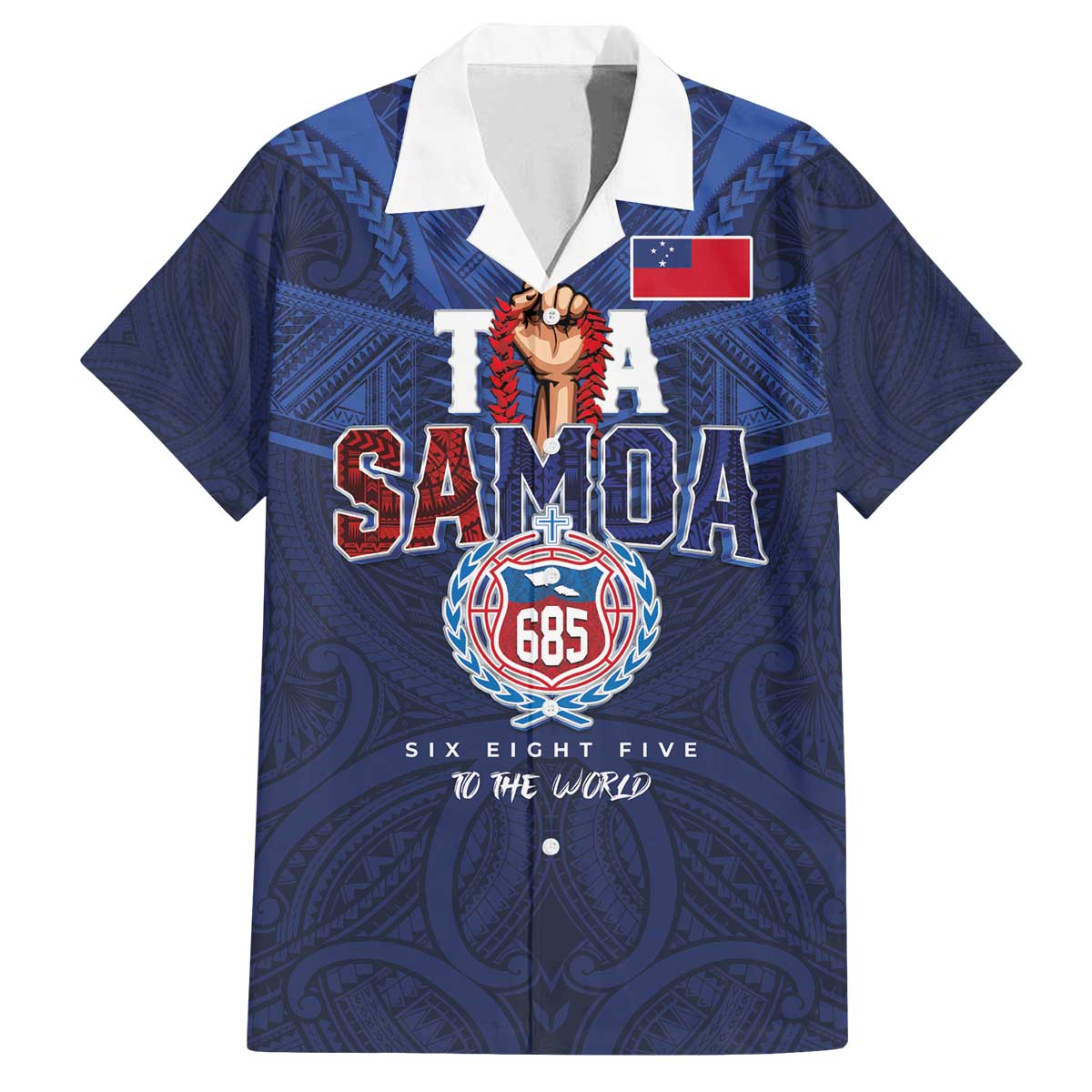 Custom Rugby Toa Samoa Family Matching Off The Shoulder Long Sleeve Dress and Hawaiian Shirt Champions Six Eight Five - Polynesian Pride