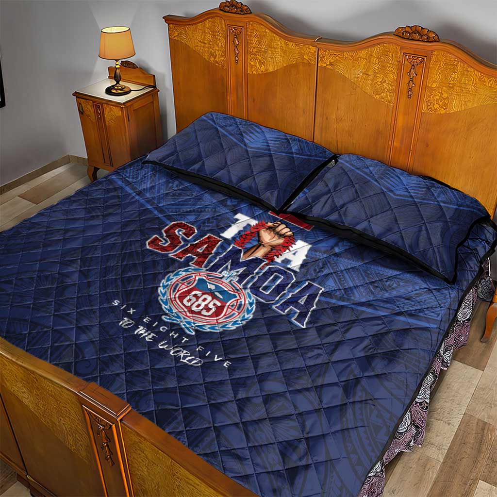 Rugby Toa Samoa Quilt Bed Set Champions Six Eight Five - Polynesian Pride