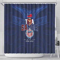 Rugby Toa Samoa Shower Curtain Champions Six Eight Five - Polynesian Pride