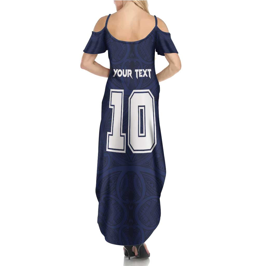Custom Rugby Toa Samoa Summer Maxi Dress Champions Six Eight Five - Polynesian Pride
