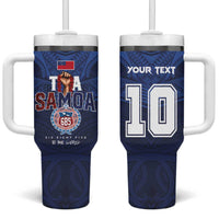 Custom Rugby Toa Samoa Tumbler With Handle Champions Six Eight Five - Polynesian Pride