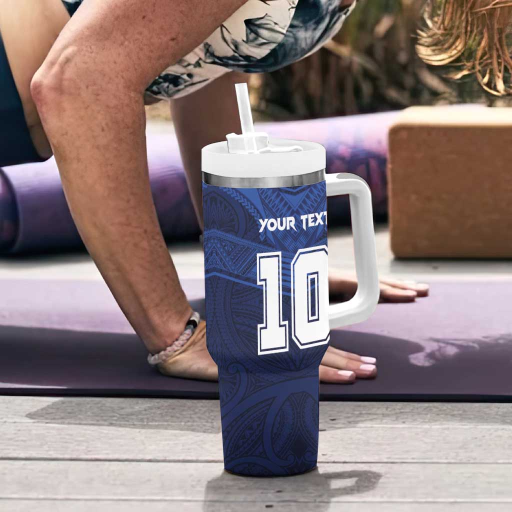 Custom Rugby Toa Samoa Tumbler With Handle Champions Six Eight Five - Polynesian Pride