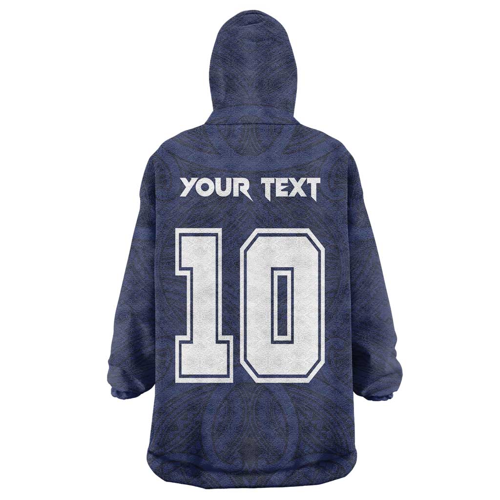 Custom Rugby Toa Samoa Wearable Blanket Hoodie Champions Six Eight Five - Polynesian Pride