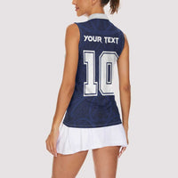 Custom Rugby Toa Samoa Women Sleeveless Polo Shirt Champions Six Eight Five - Polynesian Pride