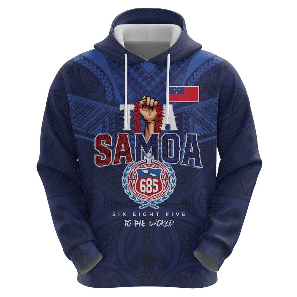 Custom Rugby Toa Samoa Zip Hoodie Champions Six Eight Five - Polynesian Pride