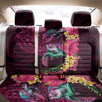 Hawaiian Plumeria and Hibiscus with Turtles Back Car Seat Cover Polynesian Art Red Color - Polynesian Pride
