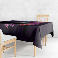 Hawaiian Plumeria and Hibiscus with Turtles Tablecloth Polynesian Art Purple Color - Polynesian Pride