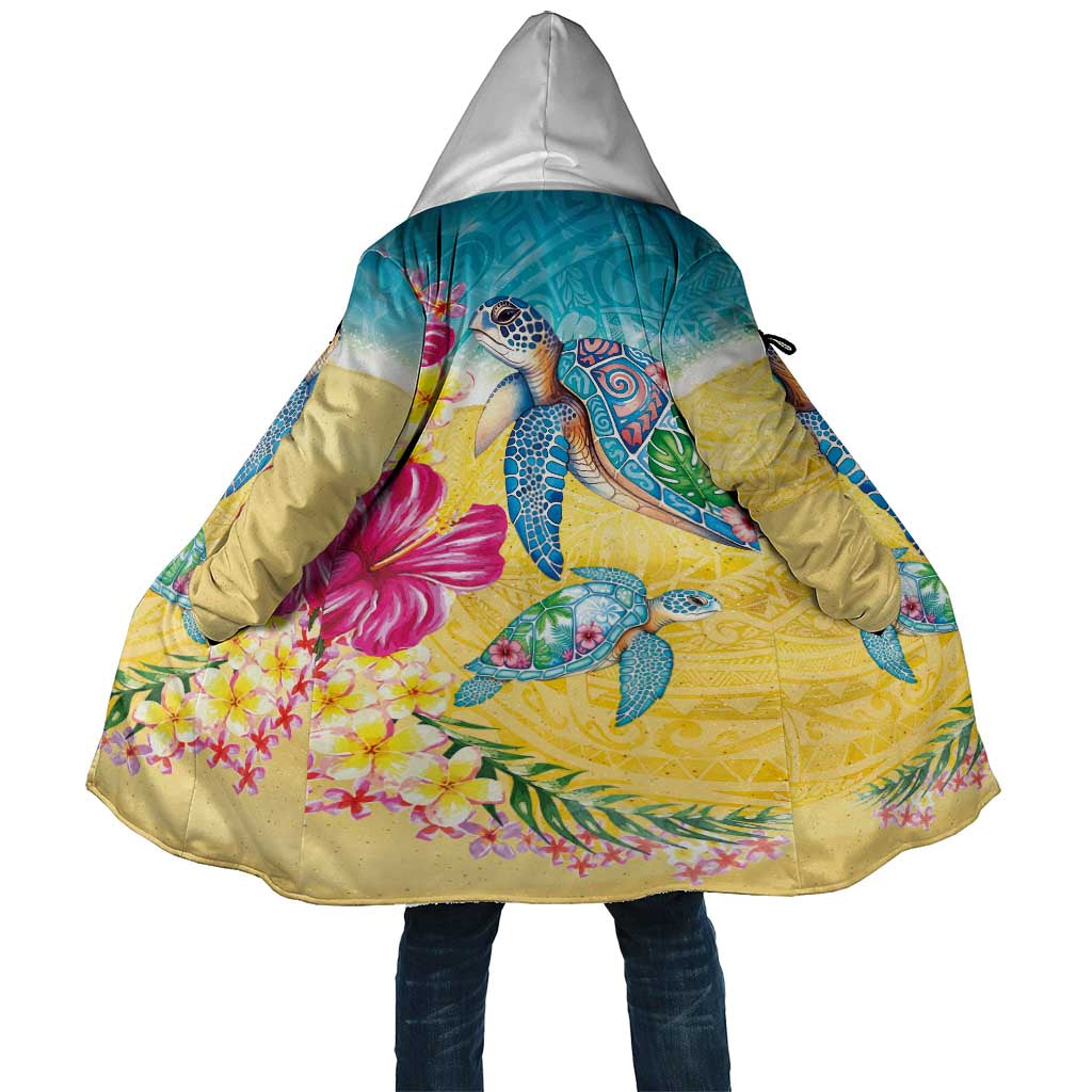 Hawaiian Tropical Plants Turtles Cloak Watercolor Style - Polynesian Pride