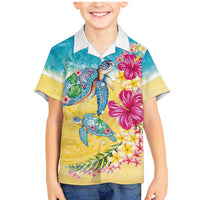 Hawaiian Tropical Plants Turtles Family Matching Mermaid Dress and Hawaiian Shirt Watercolor Style - Polynesian Pride