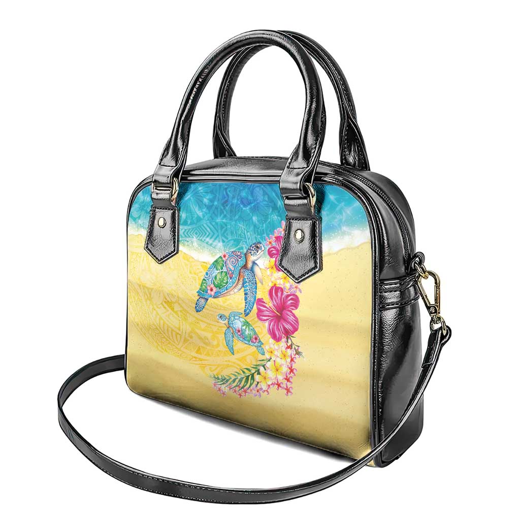 Hawaiian Tropical Plants Turtles Shoulder Handbag Watercolor Style - Polynesian Pride
