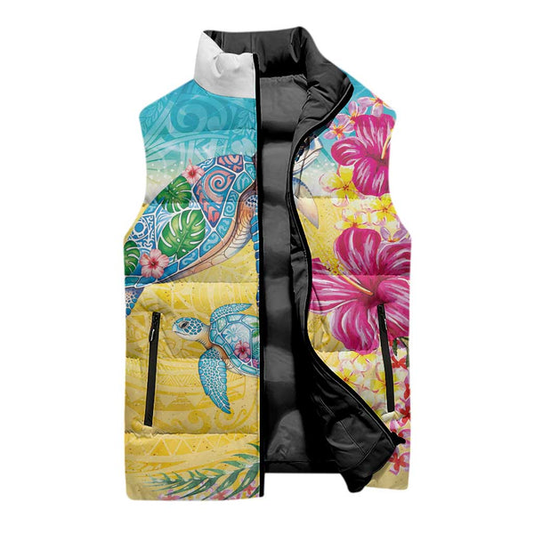 Home / Products / Hawaiian Tropical Plants Turtles Sleeveless Puffer ...
