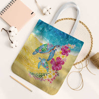 Hawaiian Tropical Plants Turtles Tote Bag Watercolor Style - Polynesian Pride