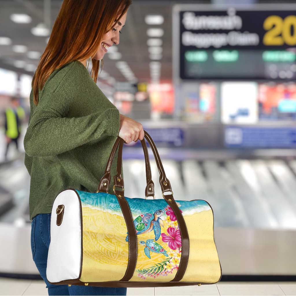 Hawaiian Tropical Plants Turtles Travel Bag Watercolor Style - Polynesian Pride